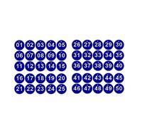 50Pcs Engraved Number Discs, 1-50 Plastic ID Number Tags Table Numbers Key Tags for Lockers Party Restaurants Clubs Hotel (Dark Blue)