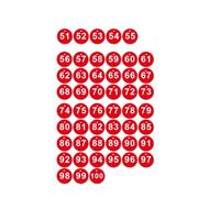 50Pcs Engraved Number Discs, 51-100 Plastic ID Number Tags Table Numbers Key Tags for Lockers Party Restaurants Clubs Hotel (Red)