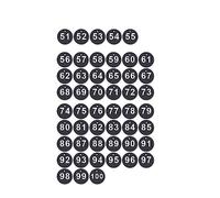 50Pcs Engraved Number Discs, 51-100 Plastic ID Number Tags Table Numbers Key Tags for Lockers Party Restaurants Clubs Hotel (Black)