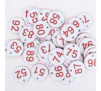 50Pcs Engraved Number Discs, 51-100 Plastic ID Number Tags Table Numbers Key Tags for Lockers Party Restaurants Clubs Hotel (White)