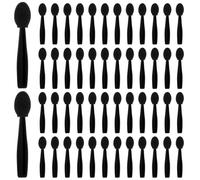 50PCS Eyeshadow Brush, Disposable Eye Shadow Sponge Applicators Mini Dual Sided Portable Travel Eye Shadow Applicator Sticks Multipurpose Lips Eye Makeup Brushes with Sponge Tip for Women Girls, Black