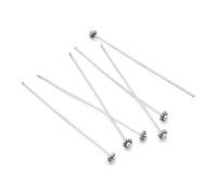 50pcs Fancy Decorative Head Pins Headpins 2.1 Inch Long Flower Artistic Design Antique Silver Headpins (0.7mm/21 Gauge) for DIY Craft Jewelry Making MC-W1