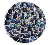 50PCS Fantasy Cat Stickers - Cat, Teens & Girls Sticker Pack for Skateboard, Guitar, Door, Laptop, Luggage, Car, Bike, Water Bottle & Birthday Party Supplies