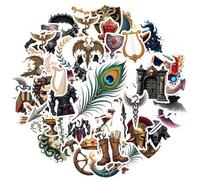 50Pcs Fantasy Medieval Stickers Waterproof Knight Sticker for Water Bottle Laptop Phone Cases Planner Skateboard Luggage Helmet Party Favor Decor Ideal for Adults Teens Teacher Rewards C417U1C