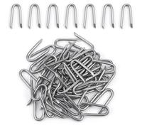 50PCS Fence Staples for Wire Fencing, Wires Fencing Staples Fasteners 1.38 Inch U-Shaped Wire Nails Double Pointed for Wood Garden Barbed Chicken Wires Hardware