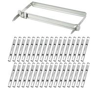 50Pcs Filing Strip Fastener Filing Clip, 80 mm Acco Fasteners Premium Prong Fastener Storage Office Metal Filing Paper Fastener Clips for Standard 2-Hole Punch, 50mm Capacity (Silver)