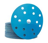 50PCS Film Sanding Discs 150mm Waterproof 15-Hole Ceramic Abrasive Pads, 1000 Grit Sanding discs for Flawless Wet Sanding on Automotive Clear Coat, Solid Surfaces & Wood Finishing