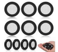 50pcs Filter Washer Rubber Stainless Steel for Faucet Shower | Black Sealing Ring, Universal Bellows Style, Protects Tap and Sprinkler Parts, Shower Use