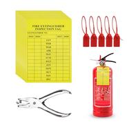 50PCS Fire Extinguisher Inspection Tags, Contains 6mm Puncher and Plastic Tamper Seals, Fire Extinguisher Inspection Tags from 2025 to 2029 (Yellow)