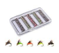 50pcs Fishing Fly Hook Dry Wet Fly Streamer Tackle Sharp Hook Trout Base Steel Head Fly Fishing Accessories