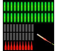 50Pcs Fishing Glow Sticks 4.5 X 37.5 mm Rod Tip Lights for Night Fishing Green Glow Sticks for Fishing Pole Waterproof Light Sticks for Night Fishing Accessories