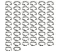 50pcs Fishing Lure Connector Round Split Ring Assorted Fishing Split Ring Stainless Steel Fishing Tackle Ring Fishing Double Split Ring