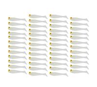 50PCS Fishing Lures, Soft Silicone Paddle Tail Swimbait, Slow Sinking Bass Trout Lures, Injured Baitfish Motion Design with Eyes for Freshwater Saltwater (Yellow Green) (Luminous Color)