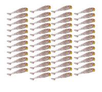 50PCS Fishing Lures, Soft Silicone Paddle Tail Swimbait, Slow Sinking Bass Trout Lures, Injured Baitfish Motion Design with Eyes for Freshwater Saltwater (Yellow Green) (Luminous Color) (Green)