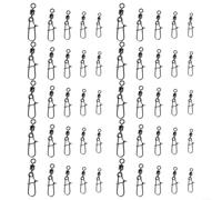 50pcs Fishing Swivels Clips 4#-12# Mixed Sizes | Mixed sizes 4# to 12#, 50pcs total, for versatile for various fishing lines and lures