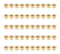 50Pcs Flange Nut Pure Copper Lock AntiSkid AntiLoose Fasteners Set, Hardware Tools for Mechanical Equipment, M3 M4 M5 M6 Standard Hex Nuts with Deep Threads, Durable Rustproof Cons (M4)