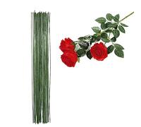 50PCS Florist Wire Stems,BouquetWire Green Craft Wire Floristry Decor Wires,Flexible Floral StemWire Sugar Flower Wire Floristry Green Stub For DIY Flower Craft