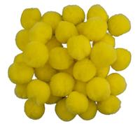 50Pcs Fluffy Soft Pom Poms 15mm (1.5cm) Plush Pompom Balls Assorted Pom Pom Mixed Craft Pompoms DIY Creative Handmade Project Kids School (Yellow)