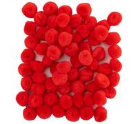 50Pcs Fluffy Soft Pom Poms 15mm (1.5cm) Plush Pompom Balls Assorted Pom Pom Mixed Craft Pompoms DIY Creative Handmade Project Kids School (Red)