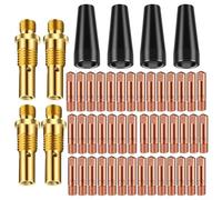 50PCS Flux Core Gasless Welding Kit with Nozzles | Gas Diffusers & Contact Tips 0.030/0.035 Inch for Lincoln For Magnum 100L Weld-Pak Series