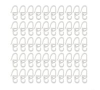 50pcs Folding Curtain Hooks with Optimized Geometry for Reduced Drag and Reliable Position Retention on Rods (white 50pcs)