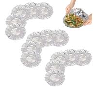 50PCS Food Covers,Reusable Elastic Bowl Covers,Aluminum Foil Film Insulation Cover,Food Storage Covers Lids, Aluminum Foil Food Covers,Aluminum Foil Microwave Lid Cover for Fruit Vegetable Meat