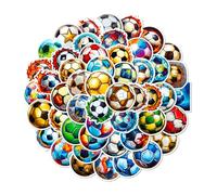 50pcs Football Stickers, Children's Birthday Gift Themed Party Bag Filling, Waterproof Vinyl Decals for Skateboards, Team Colors for Adults and Kids and The World Cup