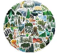 50PCS Forest Stickers for Teens, Boys and Girls - Green Vinyl Pack for Skateboard, Guitar, Door, Laptop, Luggage, Car, Bike, Water Bottle - Birthday Party Supplies