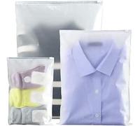 50PCS Frosted Resealable Bag, Travel Storage Bags, Plastic Zip-Lock Seal Clothes Bags, Hospital Bag Maternity Essentials, Space Saving, Storage for Home, School and Travel(S×10, M×20, L×20)