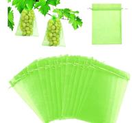 50pcs Fruit Protection Bag,Netting Green Organza Gift B-ag,Insect Netting for Vegetables,Fruit Cage,Plant Protection (7 * 9cm)