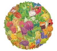 50Pcs Fruit Vegetable Animal Sticker Aesthetic for Laptop Scrapbook Phone Case Skateboard Kids Reward Craft for Kids