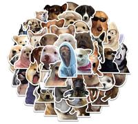 50pcs Funny Animals Dogs Meme Stickers for Laptop Water Bottle,Vinyl Waterproof Graffiti Decals for Luggage Guitar Phone,Adults Teens Gift