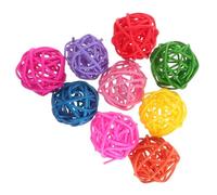 50pcs Funny Bird Plaything Spherical Rattan Wicker Ball | Grass Rattan Build, Beautiful Appearance, Birds Play Item, Suitable for Parrot Use, Fun Addition Random Color