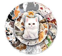 50pcs Funny Cat Meme Stickers，Kawaii Cat Graffiti Sticker Cartoon Cute Animal Decoration Scrapbooking Water Glass Mobile Phone Luggage Sticker