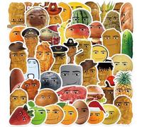 50Pcs Funny Chicken Nugget Stickers Cute Smiley Face Meme Emojis Food Vinyl Waterproof Stickers for Adults Children Girls Teens Scrapbooking Kids Laptop Scrapbook Journal Phone Suitcase Sticker Pack