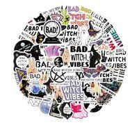 50Pcs Funny Darkness Cartoon Bad Witch Vibes Stickers DIY Stickers Scrapbooking Phone Luggage Skateboard Waterproof Decals