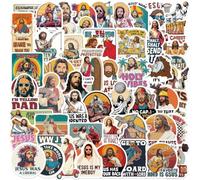 50Pcs Funny Modern Faith Christian Jesus Stickers Gifts for Kids Adults | Creative PVC Stickers for Water Bottle Laptop Journal, Waterproof Christian Stickers for Teens Adults DIY Decoration