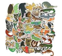 50Pcs Funny Reptile Animal Stickers (PVC), Ymapinc Gecko/Snake/Scorpion/Chameleon/Frog/Turtle/Lizard Wall Decal, Self-Adhesive Reptile Party Favors for Laptop/Water Bottle/Birthday Decor