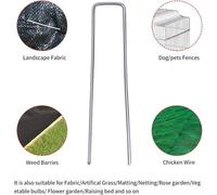 50Pcs Galvanised Steel U Shaped Weed Membrane Pins Ground Stakes Garden Pegs
