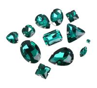 50pcs Glass Teardrop Claw Rhinestones for Garment DIY Craft Gems Sew