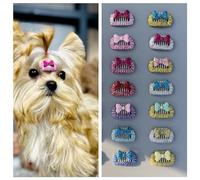 50pcs Glitter Dog Hair Accessories Bow, Princess Pet Dog BB Clip Maltese Dog Yorkshire Shattered Hair Clip,Puppy Kitten Hair Accessories Grooming Products (1.25inch)