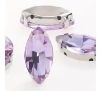 , 50pcs Glitter Leaf Crystal Rhinestones Hand Sew On Glass Stones Ornament Diamond Beads Dress DIY Crafts Claw Drill Accessories(Lilac Colour,6x12mm 50pcs)