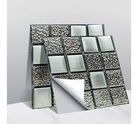 50PCS Glitter Mosaic Self Adhesive Tiles Stickers Kitchen Bathroom Home 10 * 10cm | Waterproof Wall Tile Sticker Kitchen Bathroom Tiles Decals Decor DIY Removable-MSC080