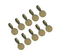 50pcs Glue On Pendant Bail Jewellery Findings Circular Base for Valentine's Day Jewellery Making, Blue Bronze