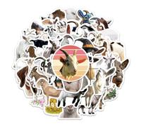 50PCS Goat Stickers for Guitar,Notebook,Scrapbook,Helmet,Laptop,Bike,Water Bottle,Luggage,Phone,Bumper,Cute Animal Waterproof Vinyl Sticker,Adults Teens Decal,Cartoon Aesthetic Graffiti Decals