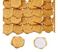 50Pcs Gold Heart Stickers, 1.18 Inch Self-Adhesive Gold Wax Seal Stickers, Exquisite Heart Envelope Wax Seal Stamp for Wedding Party Birthday