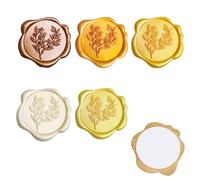 50Pcs Gold Series Wax Seal Stickers,Self-Adhesive Olive Branch Envelope Seals for Invitations Wedding Decoration