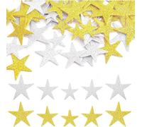 50Pcs Gold Silver Glitter Foam Stickers Self Adhesive Star Stickers Star Shaped Wall Stickers for Crafts Scrapbooks Greeting Cards Papeterie and Stickers