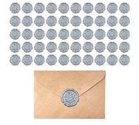 50PCS Gold Wax Seal Stickers, 3D Embossed Retro Pattern Self-Adhesive Wax Decals, Elegant Envelope Sealing Decorative Labels for Letter Invitation Present Ornament