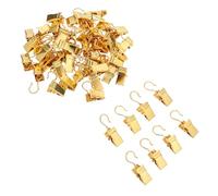 50pcs Golden Iron Curtain Clip Hooks for Drapes, Easy Install